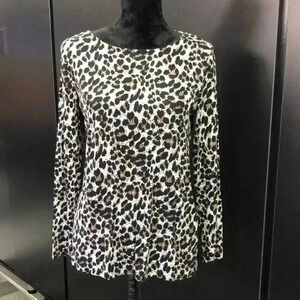 Mario Serrani Boat neck, soft cotton stretch,pullover, leopard print,long sleeve